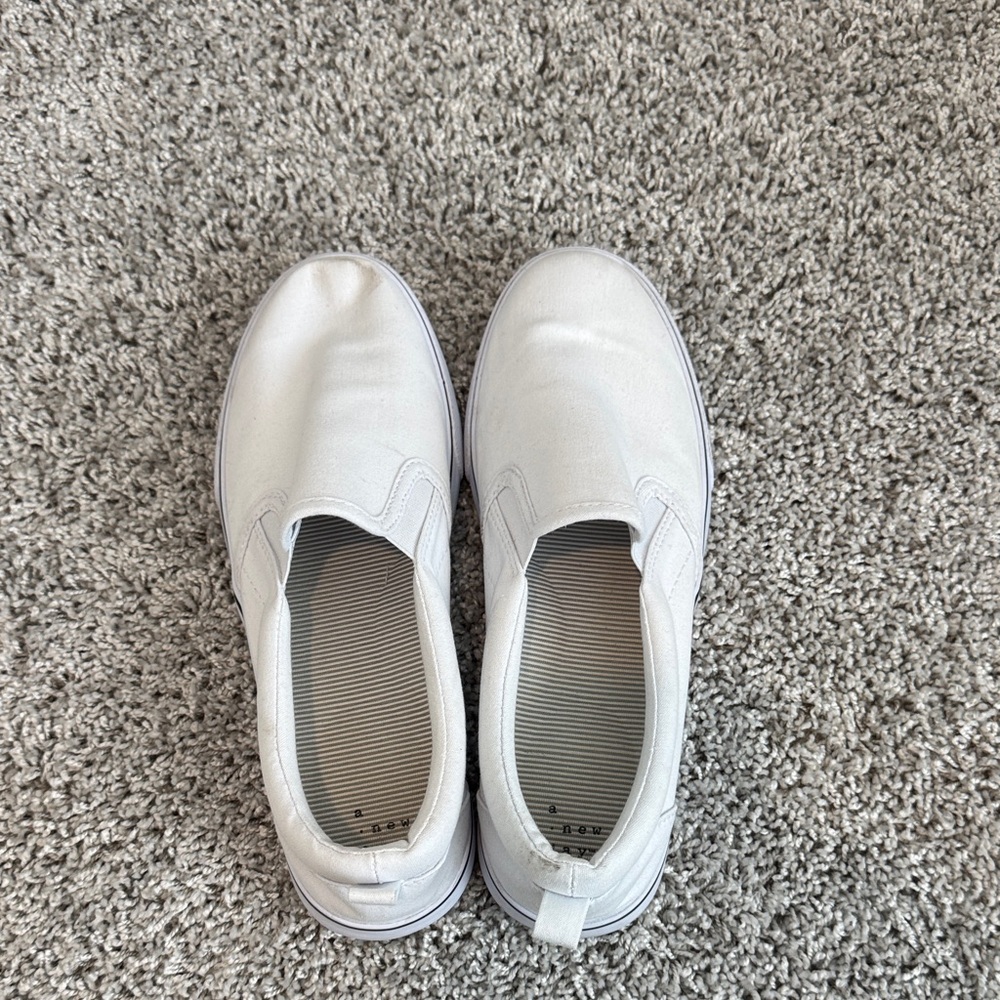A New Day Kids Classic White Slip-On Sneakers